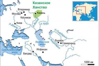 Казанское ханство на карте
