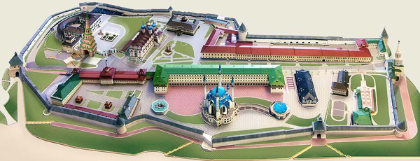 План-схема Казанского Кремля со стороны мечети Кул-Шариф